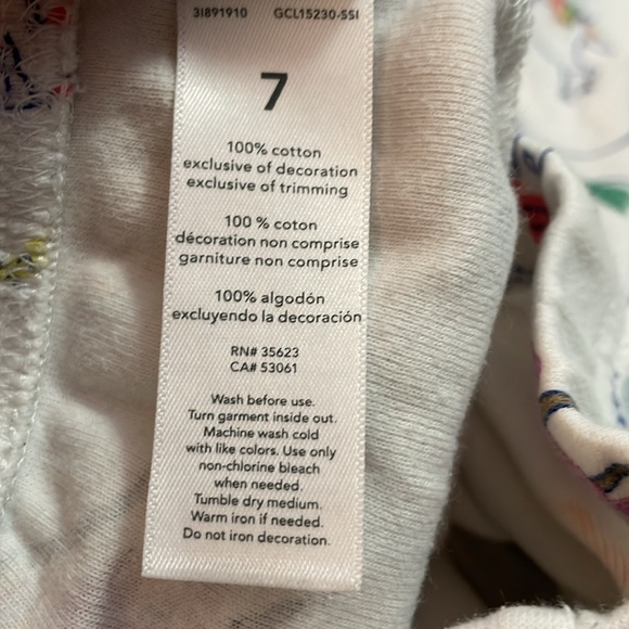 CARTERS UGC Girls Size 7 Long Sleeve Pajama Set Rainbow Ballerinas Unicorn Cloud - Picture 9 of 9